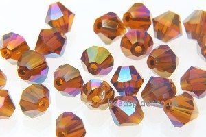 6mm Topaz AB Coated Precision Bicones