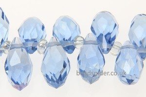 Dusty Blue AB Coated Crystal Drop