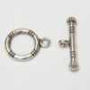 12x16mm Sliver Nautical Ribbed Toggle Clasps
