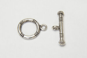 12x16mm Sliver Nautical Ribbed Toggle Clasps