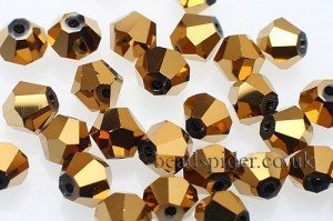 6mm Metallic Gold Precision Bicones