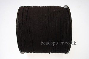 Black Faux Suede Thong