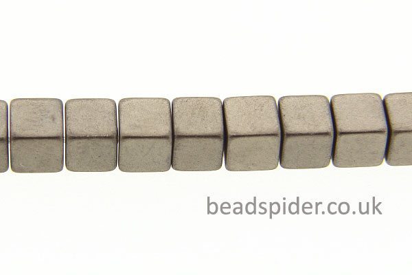 Hematite Matte Stone Coloured Cubes