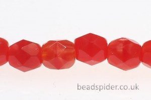  Opaque Orange Red Hurricane Czech Glass