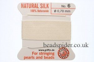 White 100% Silk Knotting Thread size 6