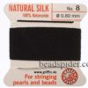 Black 100% Silk Knotting Thread size 8