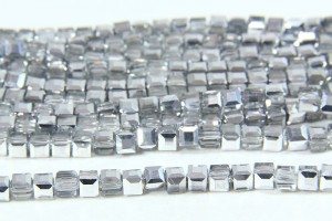 Silver and Clear Crystal Cube