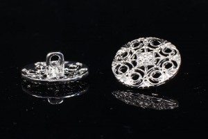 Silver Plated Large Hole Button 2 pce