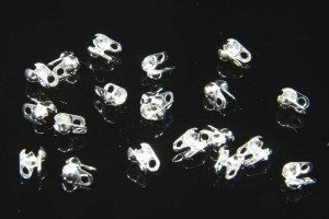 2mm Bright Silver Side Calotte for Ball Chain 50 pce
