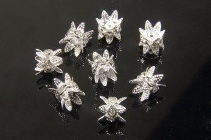 8mm Double Bead Cap Crystal Rondelle