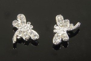 2 Hole Dragonfly Crystal Slider