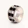 Jet and Clear Double Row Ring