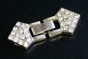 Crystal Two Strand Fold Over Clasp