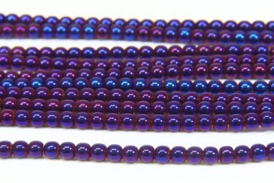 Electric Purple Round Hematite