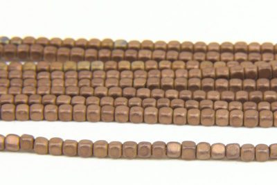  Matte Bronze Rounded Hematite Cubes