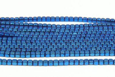  Electric Blue Rounded Hematite Cubes