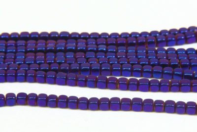  Electric Purple Rounded Hematite Cubes
