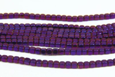  Mystic Purple Rounded Hematite Cubes