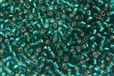 Silver Lined Teal Preciosa Seed Beads