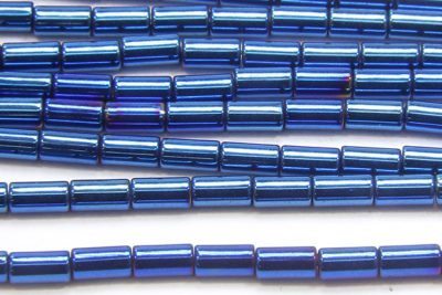 Electric Blue Hematite Tubes
