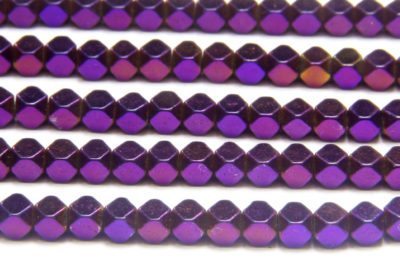 Mystic Purple 3mm Facetted Hematite Cubes