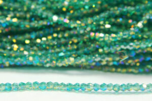 2mm Teal AB Crystal Bicones