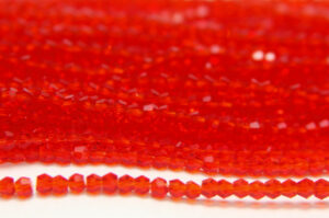 2mm Lustre Ruby Crystal Bicones