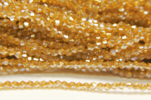 2mm Lustred Champagne Crystal Bicones