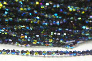 2mm Metallic Midnight Crystal Bicones