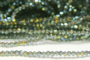 2mm Metallic Forest Crystal Bicones