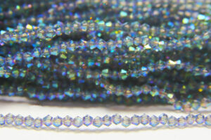 2mm Rainbow Sea AB Crystal Bicones