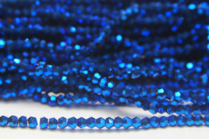 2mm Electric Blue Crystal Bicones
