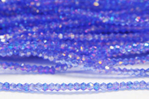 2mm Capri Blue AB Crystal Bicones