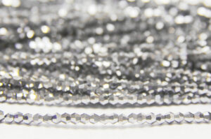 2mm Metallic Silver Crystal Bicones