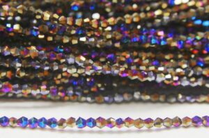 2mm Hematite AB Crystal Bicones