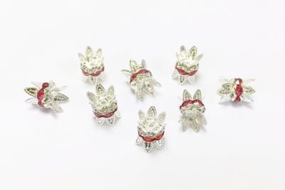 6mm Blush Double Bead Cap Crystal Rondelle