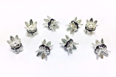 6mm Dark Amethyst Double Bead Cap Crystal Rondelle