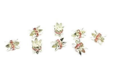 7mm Rose Pink Double Bead Cap Crystal Rondelle