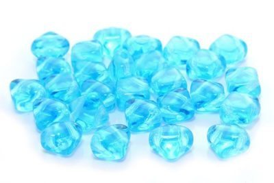 Transparent Mediterranean Blue Czech Silky Beads