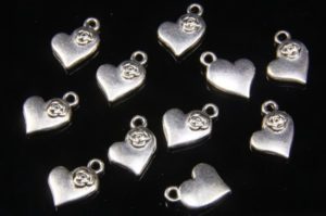 Flower Heart Charm
