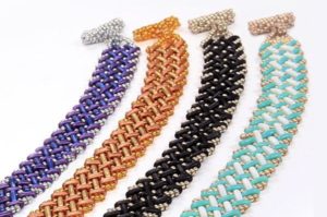 Labyrinth Bar Bead Herringbone Bracelet Pattern Download