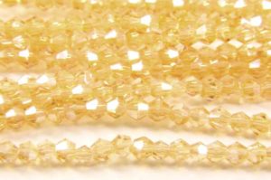 2mm Champagne Crystal Bicones