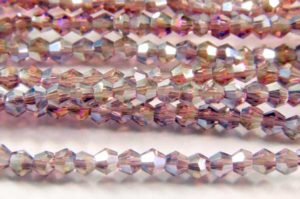 2mm Amethyst AB Crystal Bicones