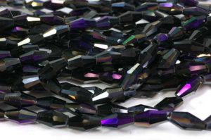 Electric Purple AB Crystal Long Bicone