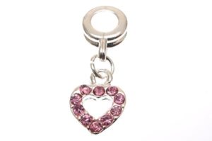 Rose Quartz Crystal Heart Charm