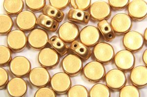 Satin Gold DiscDuo Beads