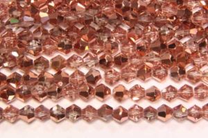 Demi Coated Rose Gold Crystal Bicones