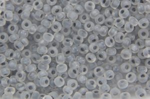 Frosted Colour Lined Grey Preciosa Seed Beads