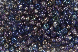Transparent Black Iris Preciosa Seed Beads