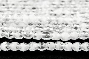 White and Clear Hurricane Czech Glass